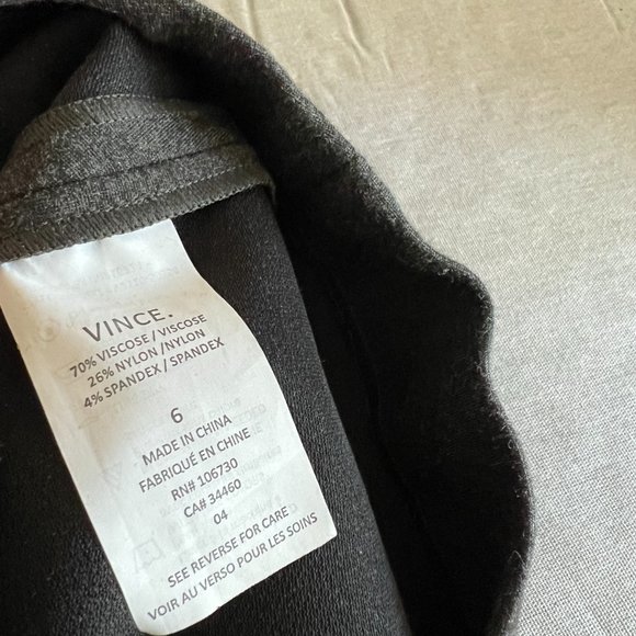 Vince Drop Waist Pleated Cocktail Dress 6 Gray V-Neck - Picture 9 of 10